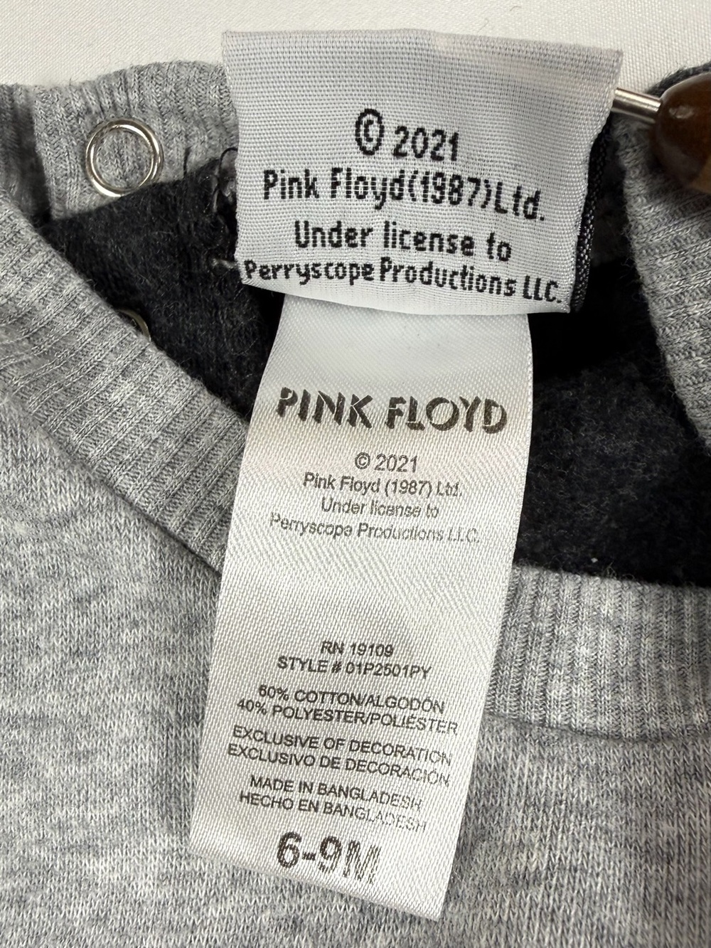 PINK FLOYD The Dark Side Of The Moon Tour 1973 Sweatshirt Graphic Pullover 6-9M - Picture 6 of 8